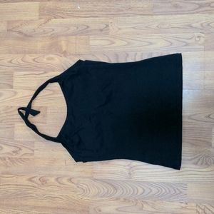 Prana Black Bra Shelf Halter Tank Top